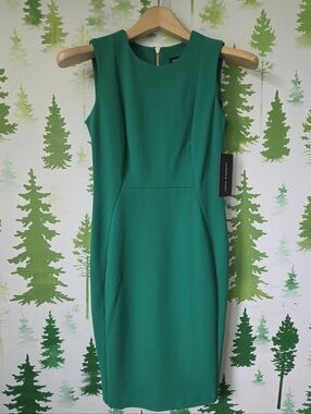 Andrew Marc Emerald Green Tailored Midi Dress
